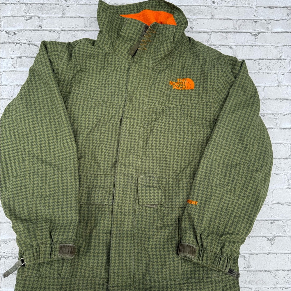 Youth The North Face Performance Jacket Green Orange Insulated Small White Mark